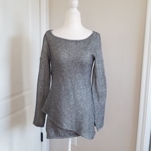 WHBM metallic silver tunic long sleeve top